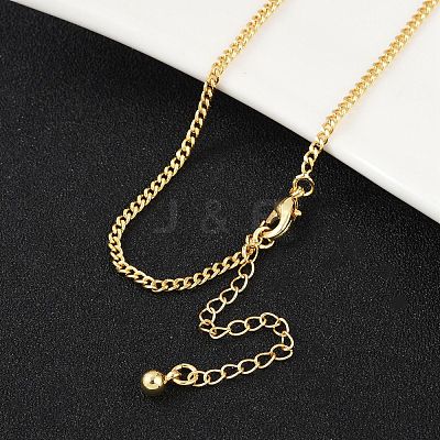 Brass Curb Chain Necklaces NJEW-K123-09G-1
