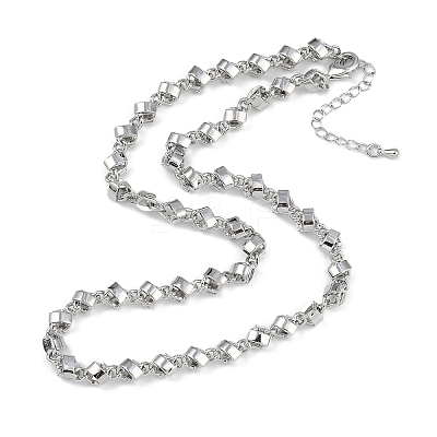 Rack Plating Brass Link Chain Necklaces for Women NJEW-K382-10P-1