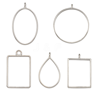 Alloy Open Back Bezel Big Pendants PALLOY-TA0001-26P-1