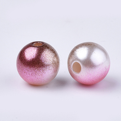 Rainbow ABS Plastic Imitation Pearl Beads LS-X-OACR-Q174-6mm-10-1