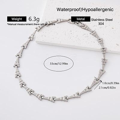 304 Stainless Steel Eiffel Tower Link Chain Necklaces for Women FB1747-1-1