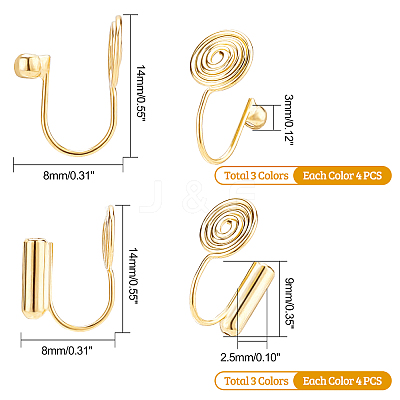 20pcs 5 style Brass Cuff Earring Settings KK-PH0003-94-1