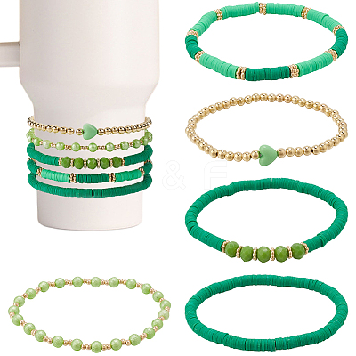 Polymer Clay & Crystal Beads Cup Chain AJEW-WH20072-36A-1