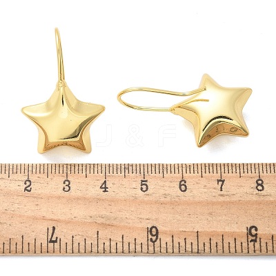 Star Brass Dangle Earrings EJEW-B132-05G-1