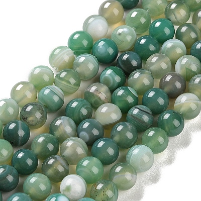 Natural Striped Agate/Banded Agate Beads Strands G-Z060-A01-B01-1