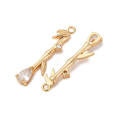 Brass Micro Pave Clear Cubic Zirconia Pendants KK-Z112-27G-1