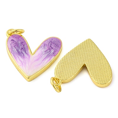 Brass Enamel Pendants KK-S401-16G-B-1