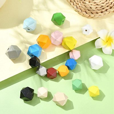 20Pcs 10 Colors Wood Beads WOOD-FS0002-57-1