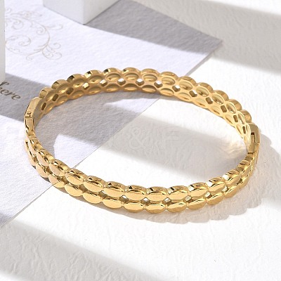304 Stainless Steel Hinged Cuff Bangles SA-CBAB92B-01G-1