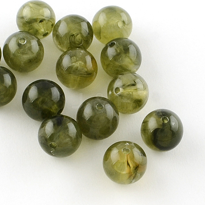 Round Imitation Gemstone Acrylic Beads OACR-R029-8mm-02-1