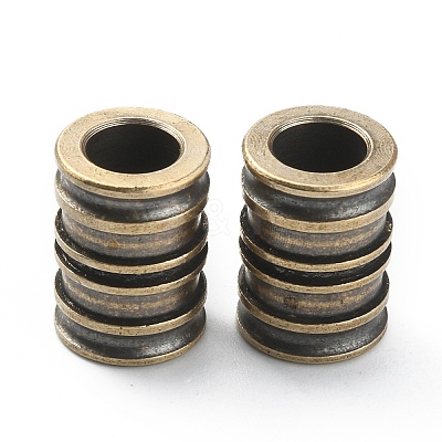 Groove Column Shaped Brass Beads FIND-WH0143-88AG-1