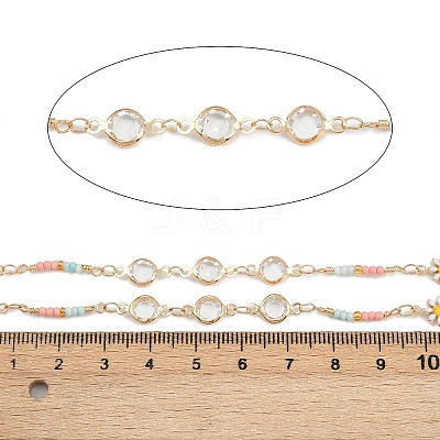 Brass Flower with Flat Round Link Chains CHC-H115-07G-1