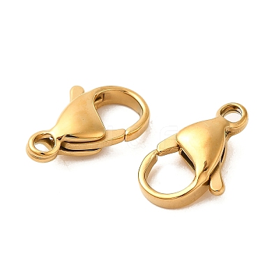 Ion Plating(IP) 304 Stainless Steel Lobster Claw Clasps X-STAS-AB15-G-01-1