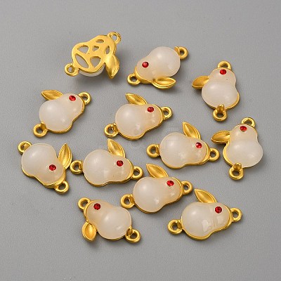 Alloy Glass Connector Charms FIND-WH0128-10A-MG-1