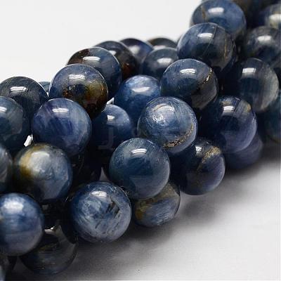 Natural Grade AB Kyanite/Cyanite/Disthene Round Bead Strands G-O143-06-10mm-1