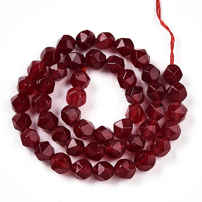 Dyed Natural White Jade Beads Strands G-T139-8mm-46N-1