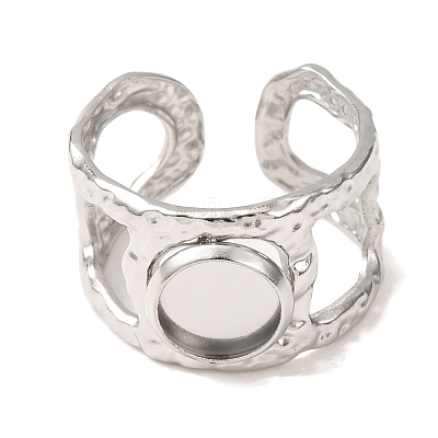 Hammered 304 Stainless Steel Cuff Ring Components SA-CBAC0DF-02A-P-1