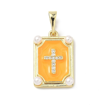 Brass Micro Pave Cubic Zirconia Pendants LS-KK-H255-07G-04-1