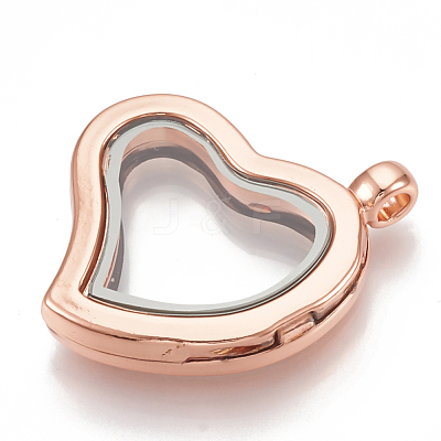 Alloy Magnetic Locket Pendants PALLOY-T052-13RG-1