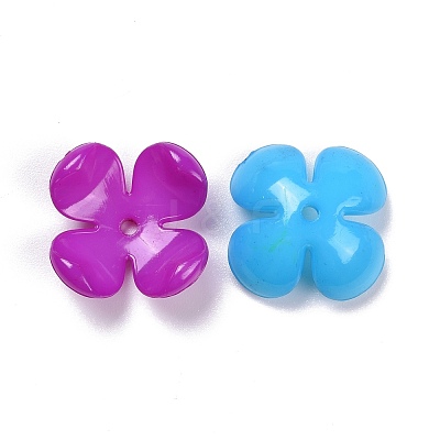 Opaque Acrylic Flower Bead Caps SACR-Q099-M19-1