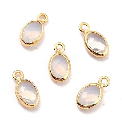 Eco-Friendly Brass with Glass Pendants KK-K268-01F-1