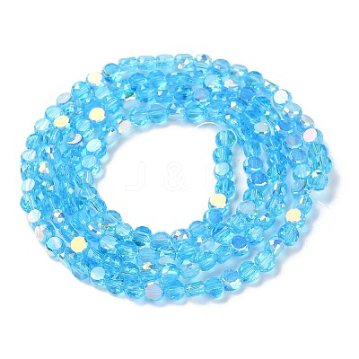 Transparent Electroplate Glass Beads Strands GLAA-Q099-A01-04-1