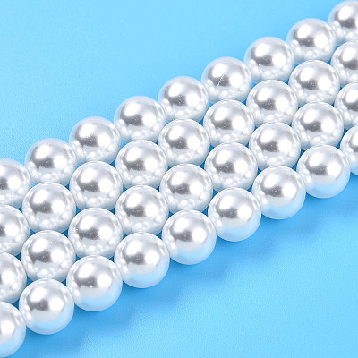 Baking Paint Pearlized Glass Pearl Bead Strands HY-N002-8mm-A12-1