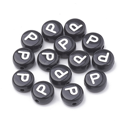 Opaque Acrylic Beads X-SACR-N002-02P-1