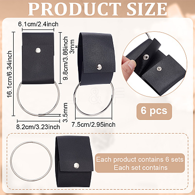 6Pcs PU Leather Towel Clip AJEW-FG0005-56-1