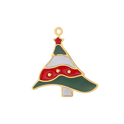 Christmas 304 Stainless Steel with Enamel Pendants SA-OY003-82G-1