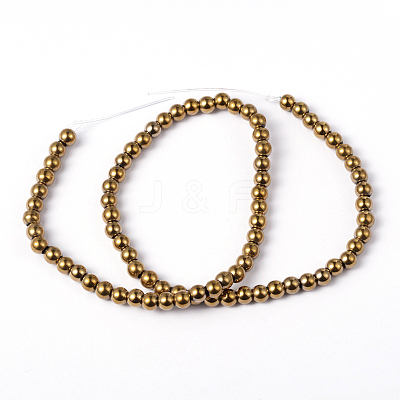 Non-Magnetic Synthetic Hematite Beads Strands G-G091-6mm-1-1