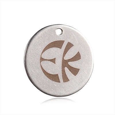 Non-Tarnish Spray Painted 201 Stainless Steel Pendants STAS-F089-04P-1