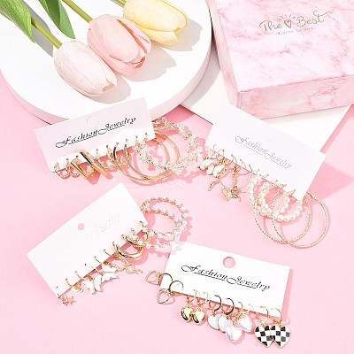 5 Sets 5 Colors Alloy Hoop Earring Sets EJEW-FS0001-23B-1