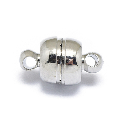 Rack Plating Brass Magnetic Clasps with Loops KK-F801-06-P-1