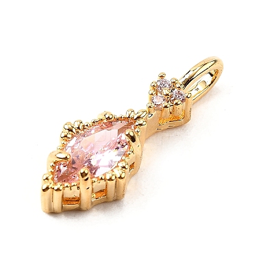 Brass Micro Pave Cubic Zirconia Pendants KK-F901-02C-G-1