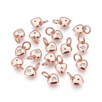Brass Micro Pave Cubic Zirconia Charms ZIRC-F095-04-1