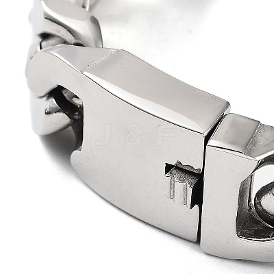 201 Stainless Steel Cuban Link Chains Bracelets for Men & Women LS-BJEW-D031-21A-P-1-1