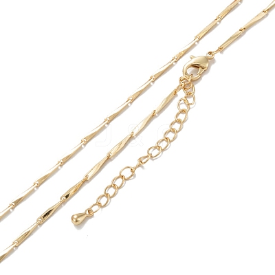 Brass Bar Link Chain Necklaces NJEW-K123-01G-1