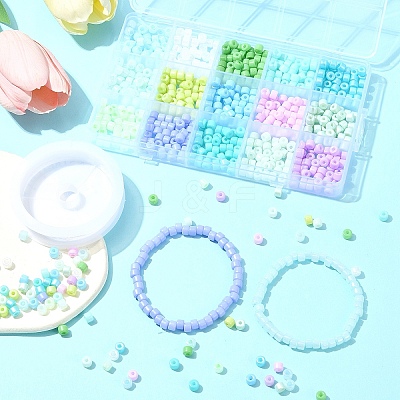 DIY Column Glass Seed Beads Bracelets Making Kits SEED-FS0001-38-1