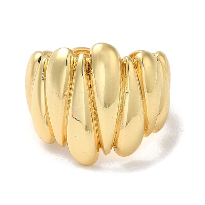 Rack Plating Brass Open Cuff Rings RJEW-K249-14G-1