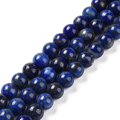Natural Lapis Lazuli Bead Strands G-G953-03-6mm-1