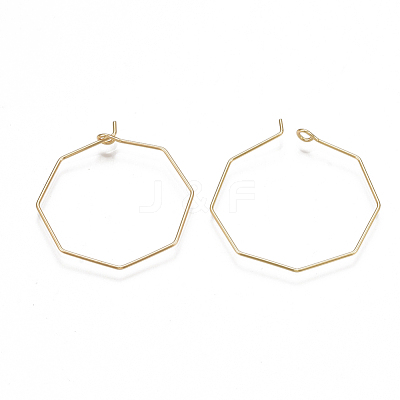 Brass Hoop Earring Findings KK-T038-428A-G-1