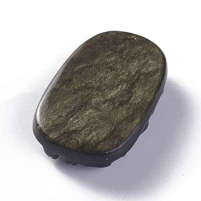 Natural Golden Sheen Obsidian Pendants G-P418-12-1
