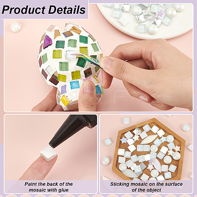 140Pcs 7 Styles Glass Cabochons & Plastic Beads DIY-FG0004-85-1