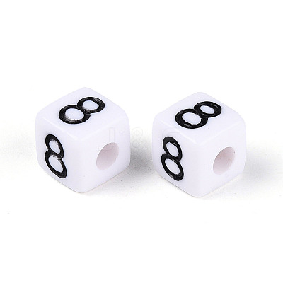 Opaque Acrylic European Large Hole Beads SACR-N020-01B-09-1