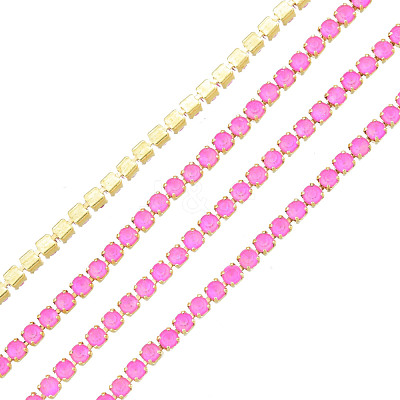 Brass Rhinestone Strass Chains CHC-N017-003A-C06-1
