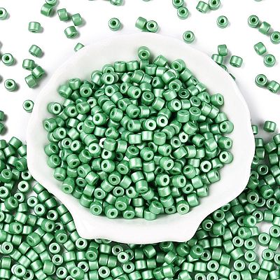 Baking Paint Pearlized Glass Seed Beads SEED-T008-03R-1