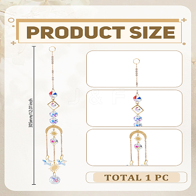 1Pc Hanging Crystal Aurora Wind Chimes HJEW-LP0002-63-1