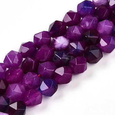 Dyed Natural White Jade Beads Strands X-G-T139-8mm-45L-1