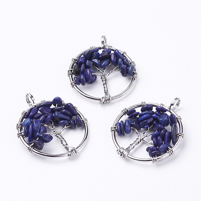 Natural Lapis Lazuli Pendants X-G-E419-01P-1